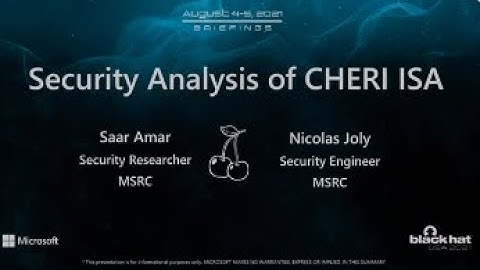 Security Analysis of CHERI ISASecurity Analysis of CHERI ISA