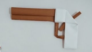 How to make an origami gun without using glue_the best weapons using rectangularpaper_Origami Crafts