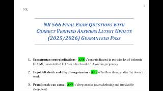 NR 566 Final Exam – Advanced Pharmacology | 2025\/2026 Update | Verified Questions \& Correct Answers