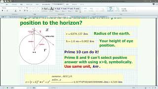 Mathcad P10Tips58a (What is the distance you can see from your position to the horizon.)