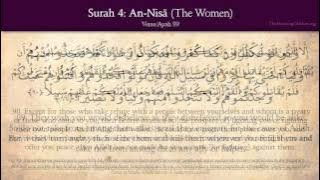 Quran: 4. Surat An-Nisa (Wanita): Terjemahan Arab dan Inggris HD
