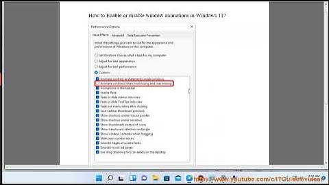 Enable/disable window animations in Windows 11 (Turn off animations on Windows 11)