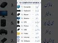Basic English Computer words with urdu meanings