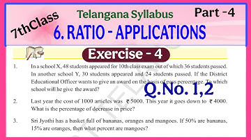 TS, 7thclass, Ratio - Applications, Exercise 6.4, Q.No. 1,2 @mathsworldmakessmartintelugu