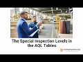 Introducing The Special Inspection Levels In The AQL Tables