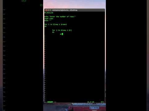 Linux Shell Script - Simple Triangle/Half Pyramid Pattern with Numbers #009 #shorts