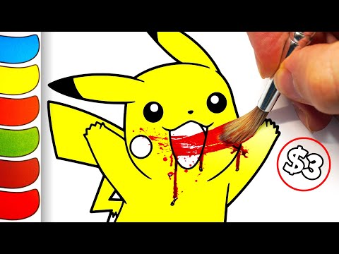 Horror Artist Vs 3 Pokemon Paint With Water Colouring Book