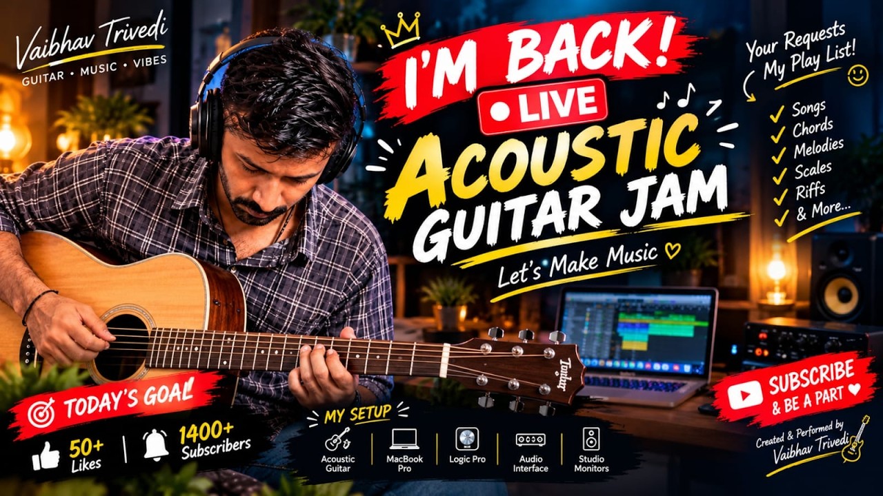 🎸🔴 I’M BACK! ❤️ | LIVE ACOUSTIC GUITAR JAM 🎶#livemusic #guitar #trendinglive #musician
