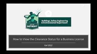Accela/Elaps Video Tutorials: How to View the Clearance Status for a Business License