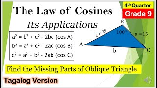 [Tagalog] Law of Cosines and Its Application #SolvingObliqueTriangle #Mathematics9 #Fourthquarter