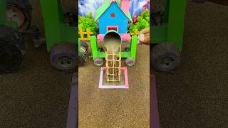 😱 Mini Tractor Making Strong Cement Pillar | Amazing Construction Machine #shorts #youtubeshorts