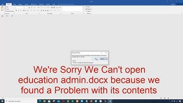 How to fix MS Word  "We
