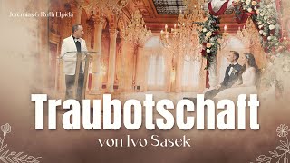 Traubotschaft von Ivo Sasek „EHE im Licht der Ur-Bestimmung“
Traubotschaft von Ivo Sasek „EHE im Licht der Ur-Bestimmung“
https://www.sasek.tv/hochzeit2024
Ivo Sasek hält die Traurede für seine Tochter und seinen Schwiegersohn. Er zeugt von einem Familienleben in Frieden und Harmonie. „Alles, was dir je Geborgenheit gab, was dir je ein lebenswertes Zuhause war… es kam einzig aus der Verbindung zu Gott. Das wahre Leben findet immer nur im Hier und Jetzt statt.“
Mit seinen bewegenden Worten trifft Ivo Sasek das Herz aller - im Hochzeitssaal und in der Live-Übertragung. Dieser wunderbare Frieden ist ein Wunsch, den wohl jeder in seinem Herzen trägt. Kein Wunder, dass den Gästen vor Rührung die Tränen in den Augen standen.
#sasektv #wedding #inlove Traubotschaft von Ivo Sasek „EHE im Licht der Ur-Bestimmung“