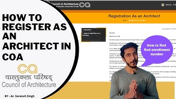 How to Register as an Architect in COA in (2020)and find enrollment number!