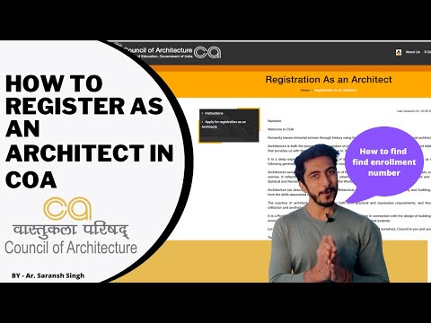 How to Register as an Architect in COA in (2020)and find enrollment number!