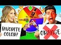 Wife vs Husband Rainbow Mystery Spin Wheel Spicy Food Challenge! (Newly Wed Game)