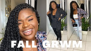 2 in 1 FALL GRWM | Makeup &amp; Outfits| Oily skin friendly