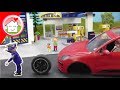 Playmobil Polizei - Überfall auf die Tankstelle - Kommissar Overbeck Familie Hauser Video für Kinder