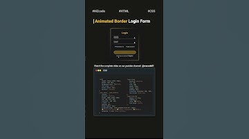 Animated Border Login Form 🌟 | Pure HTML/CSS Tutorial | mzcode01 #css #shorts #coding #webdesign