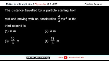 The distance travelled by a particle starting from rest and moving with an acceleration 4/3m/s2 in t