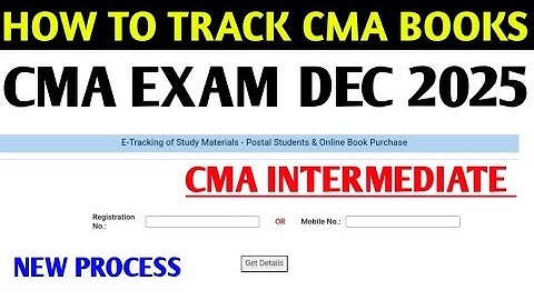 HOW TO TRACK CMA INTER STUDY MATERIAL || CMA EXAM DEC 2025