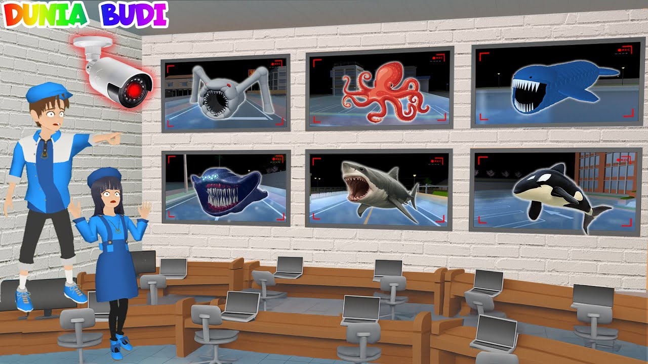 Yuta Mio Panik Buat Banyak CCTV Pantau Semua Monster Laut Bloop, Orca Gigas Di Kota Sakura