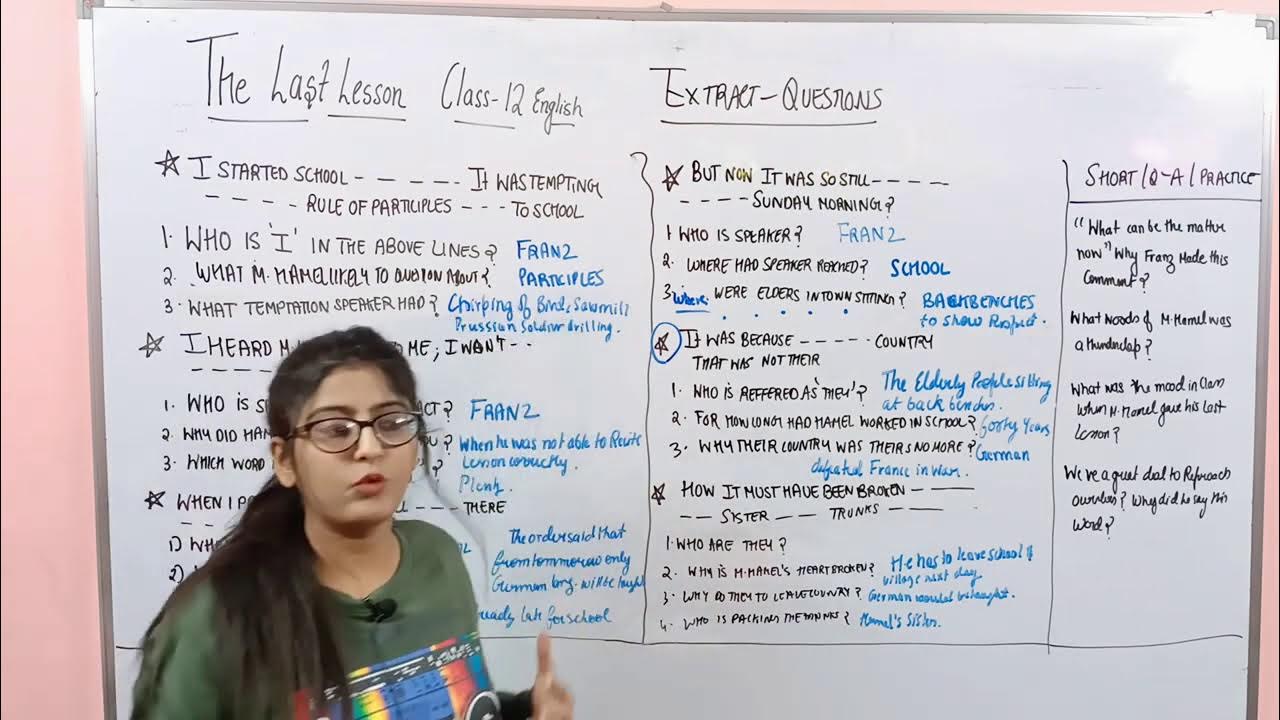 The last lesson extract based questions YouTube