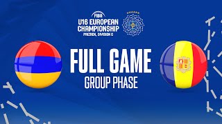 Armenia v Andorra | Full Basketball Game | FIBA U16 European Championship 2022