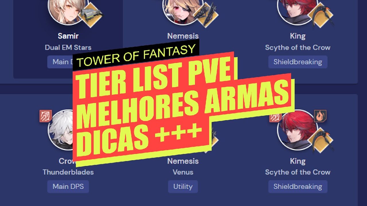 MELHORES ARMAS TIER LIST PVE │ TOWER OF FANTASY #tof #toweroffantasy 