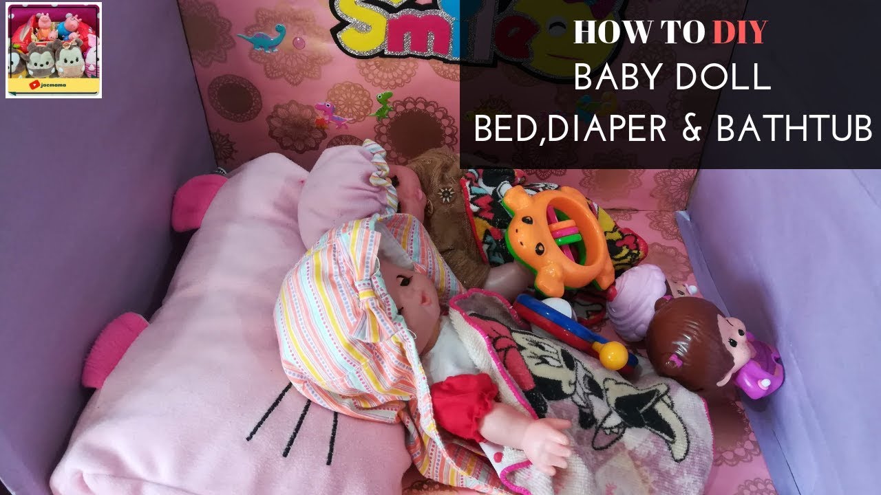 How To DIY Baby Doll Bed, Diaper and Bath Tub - YouTube