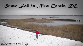 Snow Fall in Historic New Castle | 4K Drone Shots Delaware | DJI Mavic 2 Pro