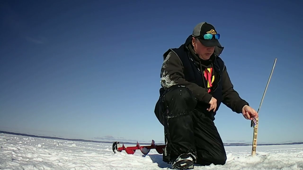 Using Northern King spoons ice fishing.