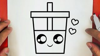 كيف ترسم كوب عصير كيوت وسهل خطوة بخطوة / رسم سهل / تعليم الرسم للمبتدئين || Cute Juice Cup Drawing