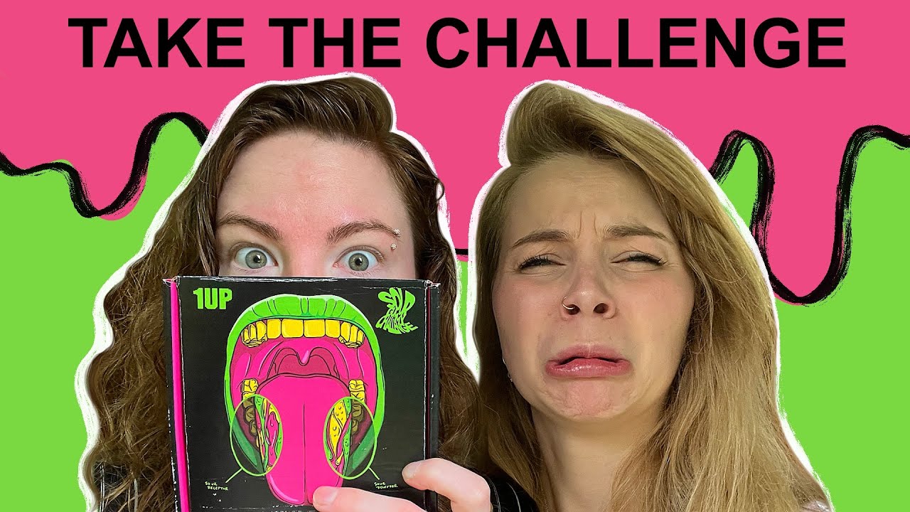 We Tried The WORLD's SOUREST Candy! 1UP Sour Gummy Challenge Hailee And Kendra YouTube