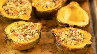 Mediterranean Stuffed Acorn Squash: Thanksgiving Sides