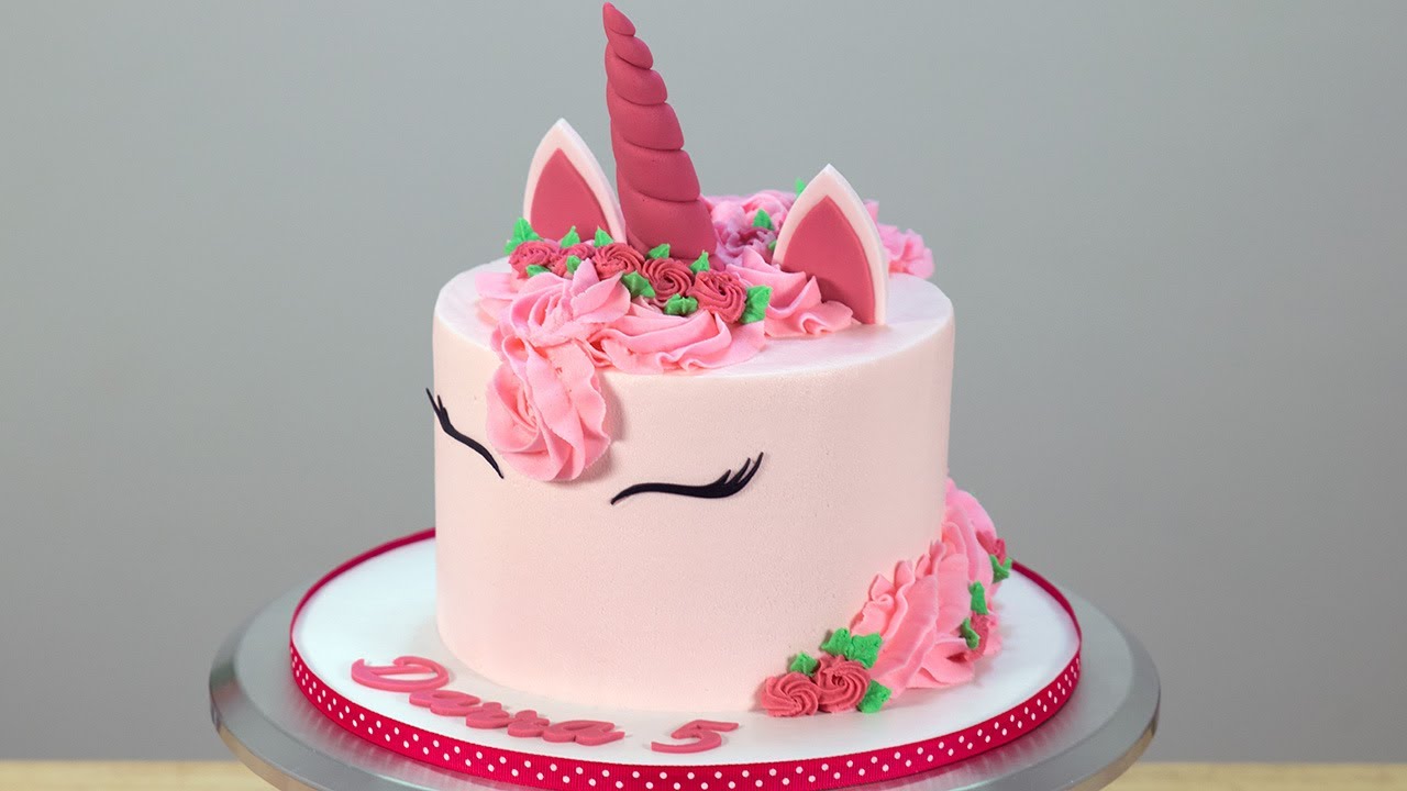 Pink Unicorn Cake Tutorial - YouTube