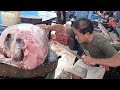 Skill golok gak ada obat potong ikan tuna besar banget