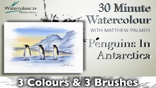 How To Paint Penguins In An Antarctic Landscape In Watercolours