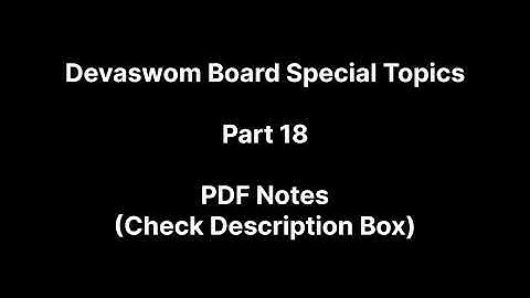 Devaswom Board Special Topics Pdf Notes.