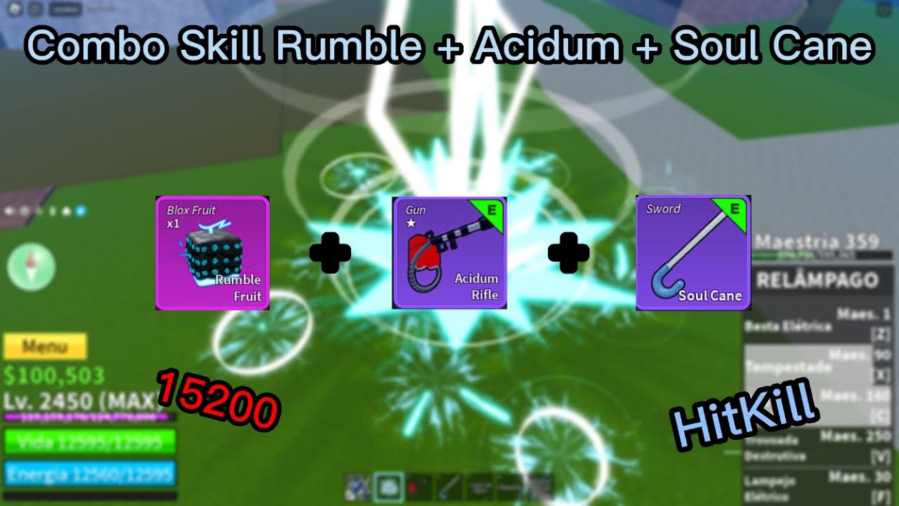 combo rumble+soul cane+rifle acido