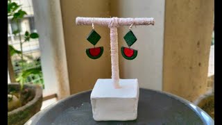 Jugadu(recycle) earring display stand and terracotta earring