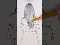 Easy girl backside drawing #girldrawing #shorts