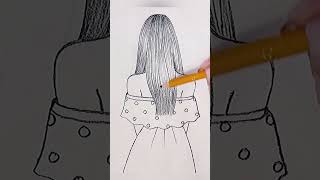 Easy Girl Backside Drawing #Girldrawing #Shorts