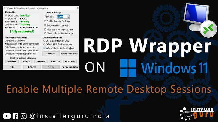 How to Enable Multiple Remote Desktop Sessions on Windows 11 Using RDP Wrapper! 🖥️🔥#rdp #rdpwrapper