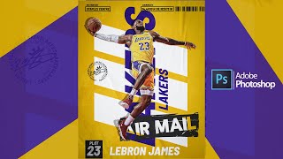 How to Create Professional Sport Poster Design - #NBA