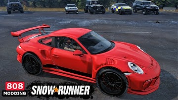 Snowrunner new Mod Porsche GT3RS coming to Console Mods from 808 Modding