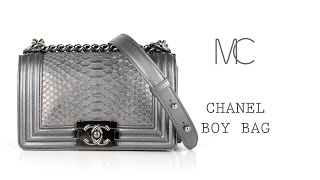 Chanel Black Python Enchanted Chain Medium Boy Bag with Ruthenium
