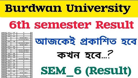 6th semester Result || Burdwan University 6th semester Result date