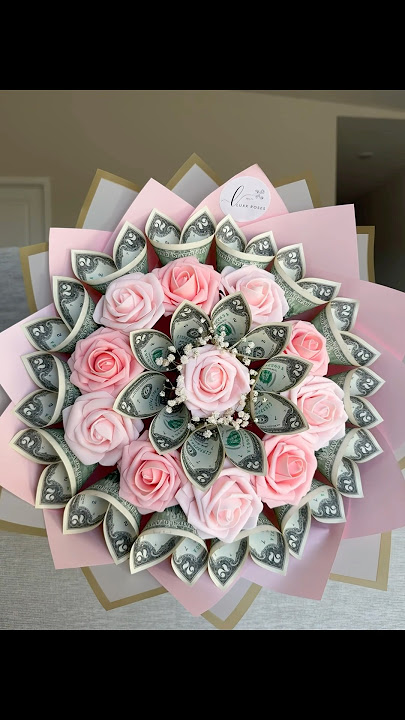 Money bouquet 🩷 #diy #ramobuchon #rose