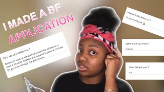 I MADE A BOYFRIEND APPLICATION. Profile